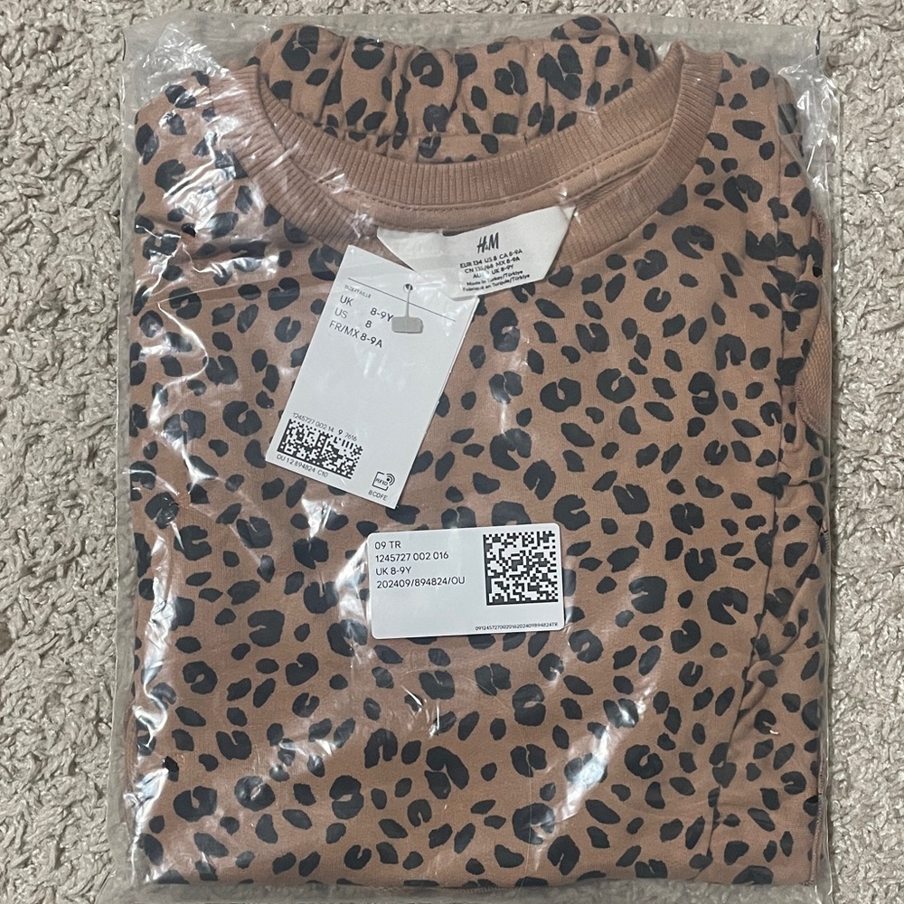 H&M Brown and Black Animal Print Sweater